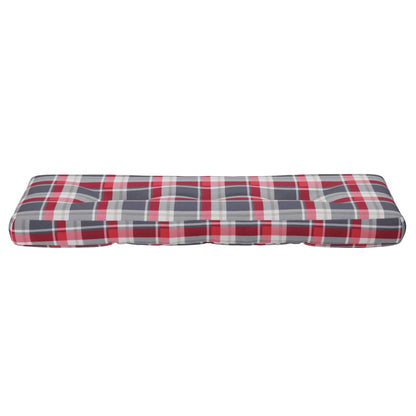 Cuscino per Pallet a Quadri Rossi 120x40x12 cm in Tessuto | homemem39