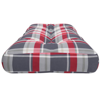 Cuscino per Pallet a Quadri Rossi 120x40x12 cm in Tessuto | homemem39