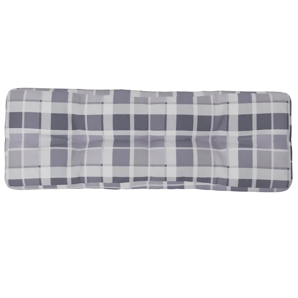 Cuscino per Pallet a Quadri Grigi 120x40x12 cm in Tessuto | homemem39