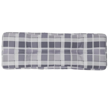 Cuscino per Pallet a Quadri Grigi 120x40x12 cm in Tessuto | homemem39