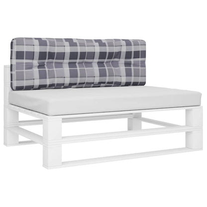 Cuscino per Pallet a Quadri Grigi 120x40x12 cm in Tessuto | homemem39