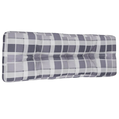 Cuscino per Pallet a Quadri Grigi 120x40x12 cm in Tessuto