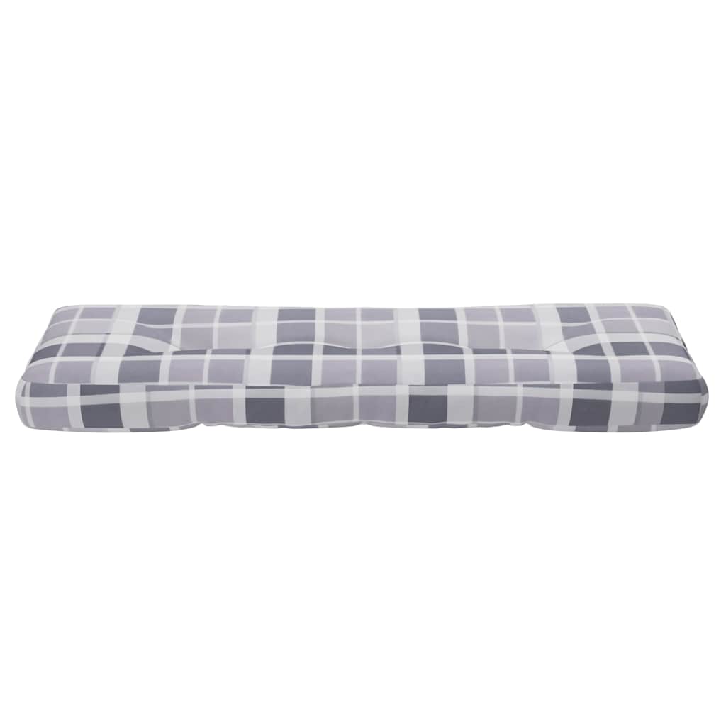 Cuscino per Pallet a Quadri Grigi 120x40x12 cm in Tessuto | homemem39