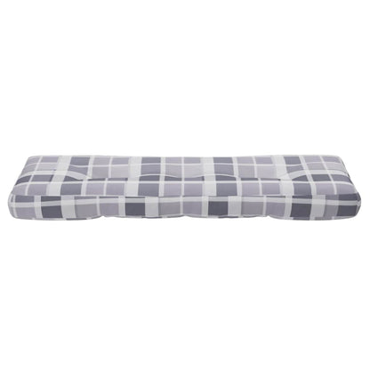 Cuscino per Pallet a Quadri Grigi 120x40x12 cm in Tessuto | homemem39
