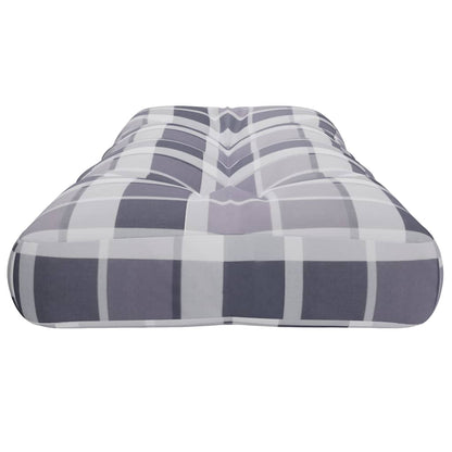 Cuscino per Pallet a Quadri Grigi 120x40x12 cm in Tessuto | homemem39