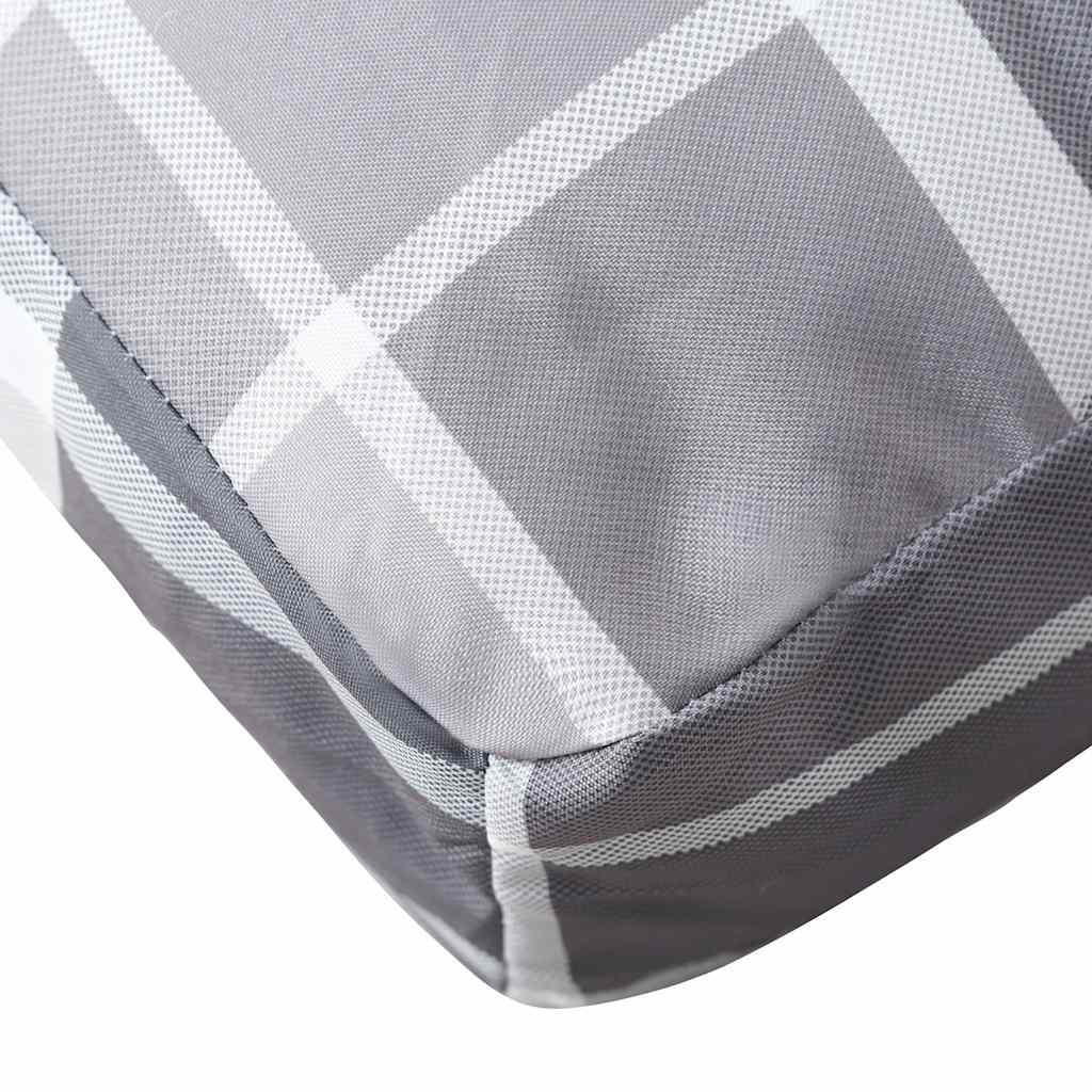 Cuscino per Pallet a Quadri Grigi 120x40x12 cm in Tessuto | homemem39