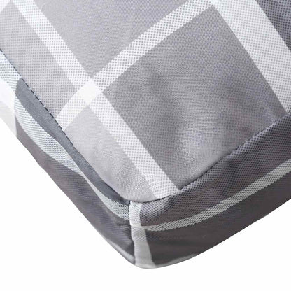 Cuscino per Pallet a Quadri Grigi 120x40x12 cm in Tessuto | homemem39