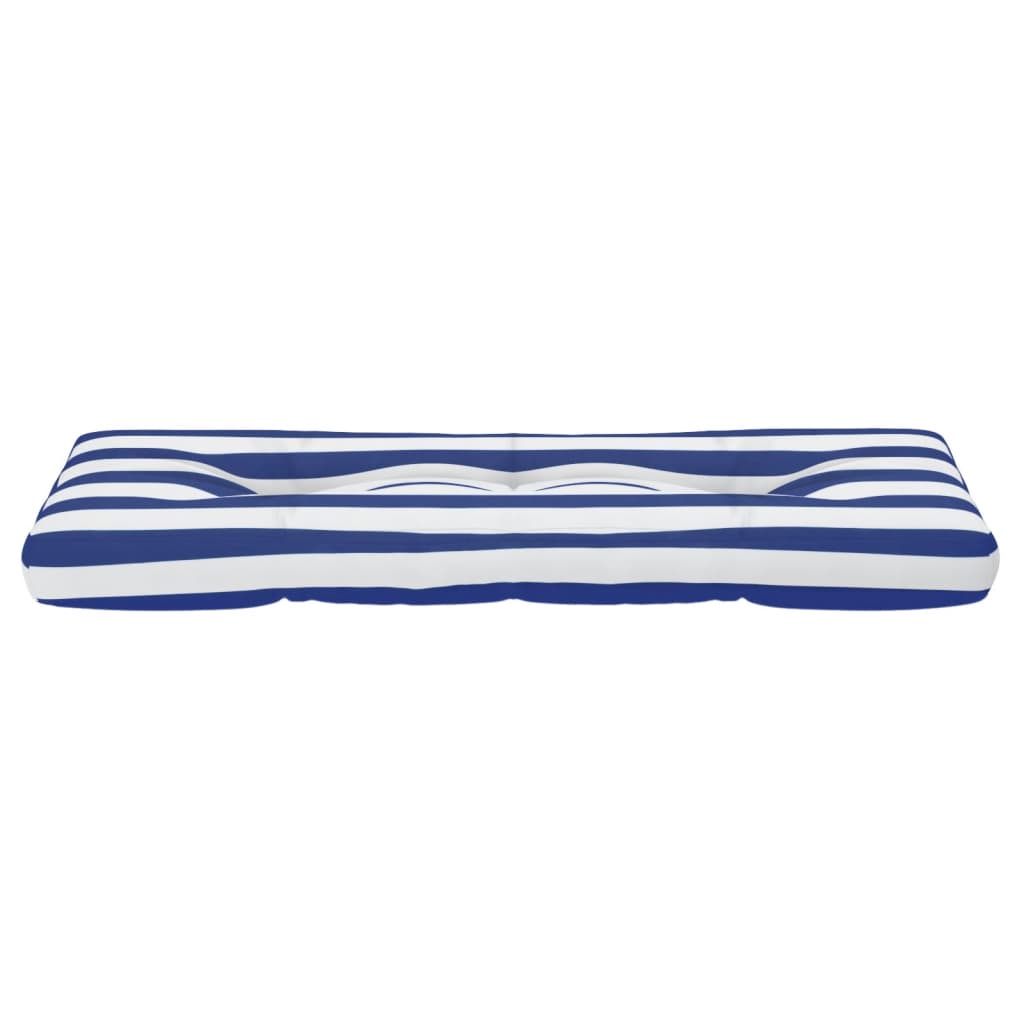 Cuscino per Pallet Strisce Bianche e Blu in Tessuto