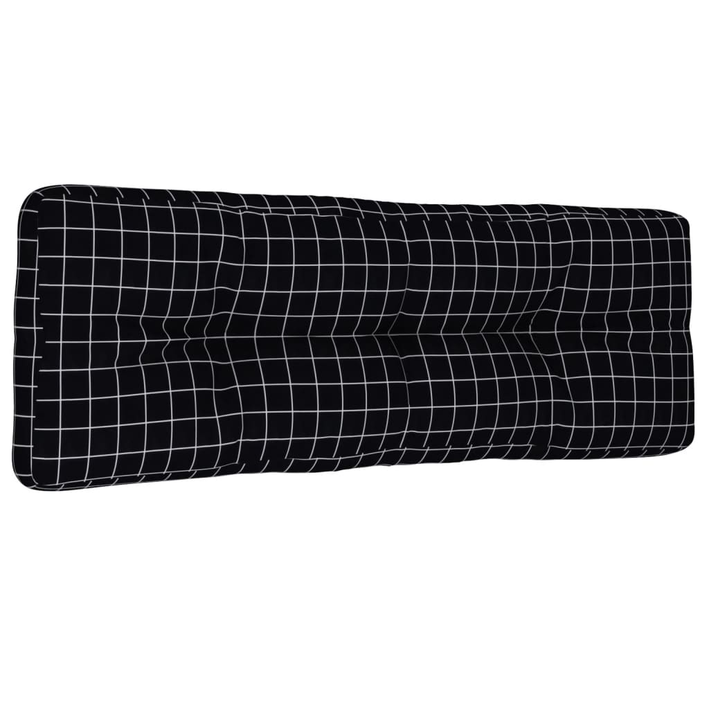 Cuscino per Pallet Motivo a Quadri Nero 120x40x12 cm Tessuto | homemem39