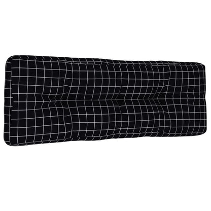 Cuscino per Pallet Motivo a Quadri Nero 120x40x12 cm Tessuto | homemem39