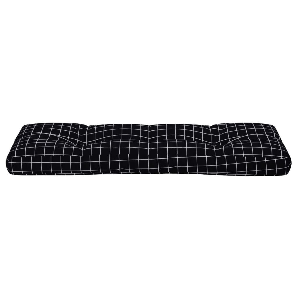 Cuscino per Pallet Motivo a Quadri Nero in Tessuto