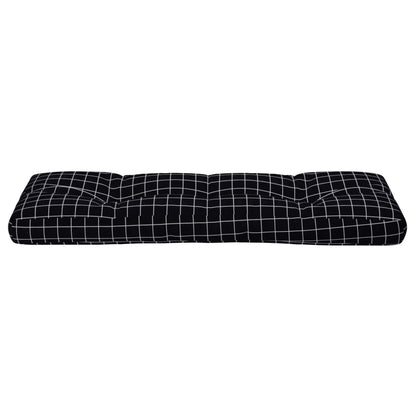 Cuscino per Pallet Motivo a Quadri Nero in Tessuto
