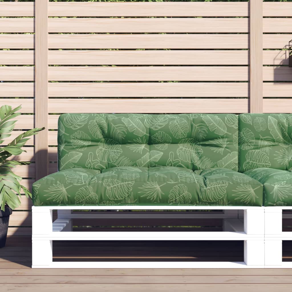 Cuscino per Pallet con Motivo a Foglie in Tessuto