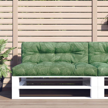 Cuscino per Pallet con Motivo a Foglie in Tessuto