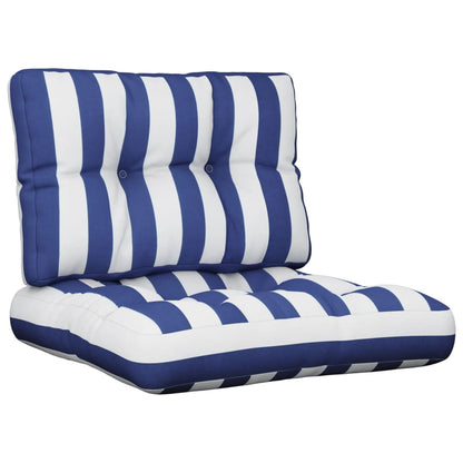 Cuscini per Pallet 2 pz Strisce Blu e Bianche in Tessuto | homemem39