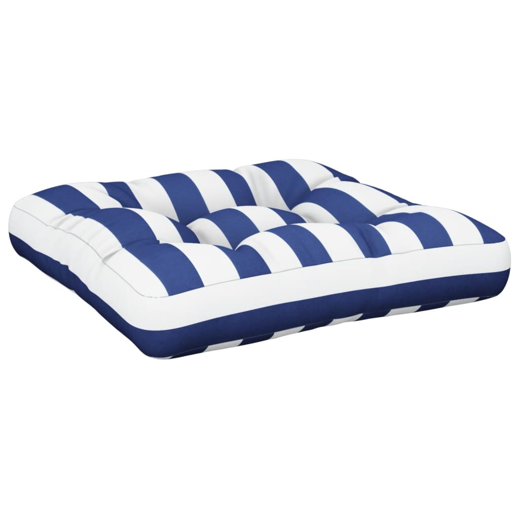 Cuscini per Pallet 2 pz Strisce Blu e Bianche in Tessuto | homemem39