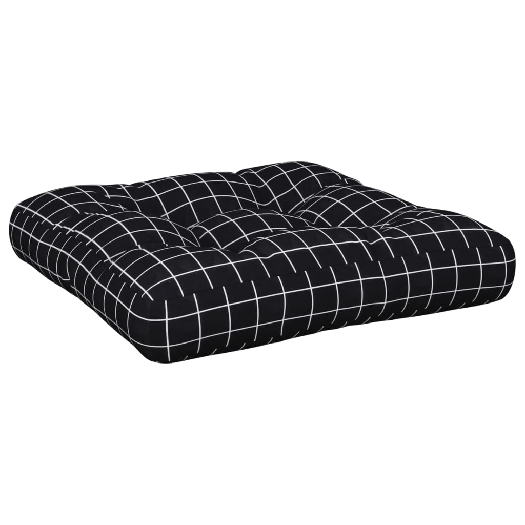 Cuscini per Pallet 2 pz Neri Motivo a Quadri Tessuto | homemem39