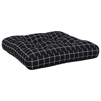 Cuscini per Pallet 2 pz Neri Motivo a Quadri Tessuto | homemem39