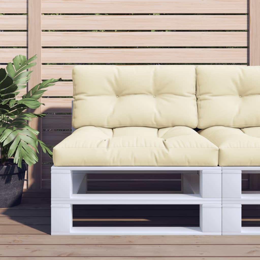 Cuscini per Pallet 2 pz Crema in Tessuto | homemem39
