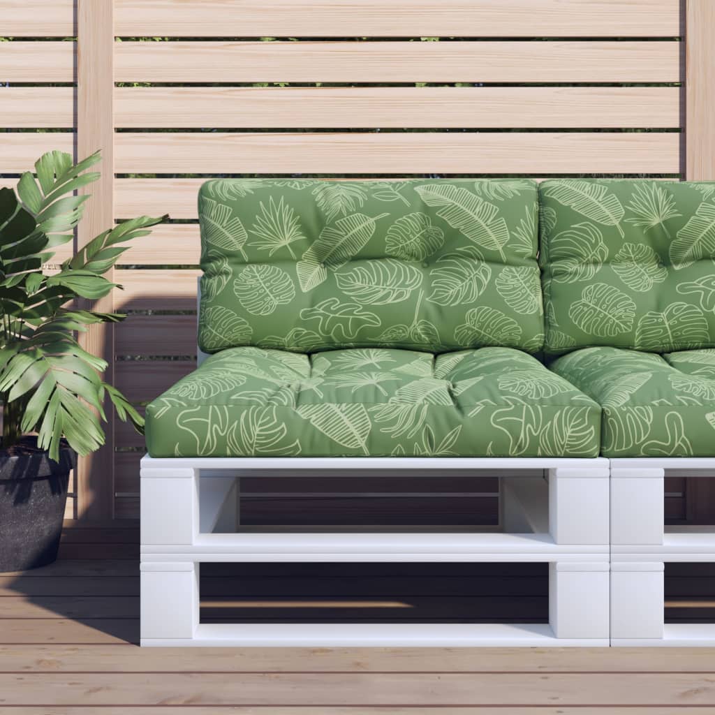 Cuscini per Pallet 2 pz Motivo a Foglie Tessuto | homemem39