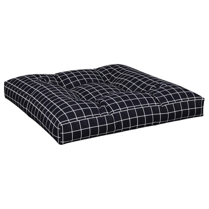 Cuscini per Pallet 2 pz Neri Motivo a Quadri Tessuto | homemem39