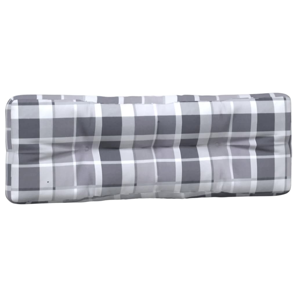 Cuscini per Pallet 2 pz Grigi a Quadri in Tessuto | homemem39
