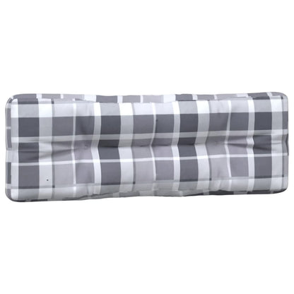Cuscini per Pallet 2 pz Grigi a Quadri in Tessuto | homemem39