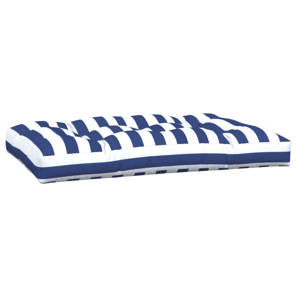 Cuscini per Pallet 2 pz Strisce Blu e Bianche in Tessuto | homemem39