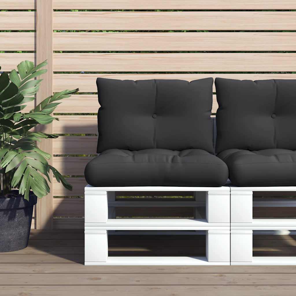Cuscini per Pallet 2 pz Neri in Tessuto | homemem39