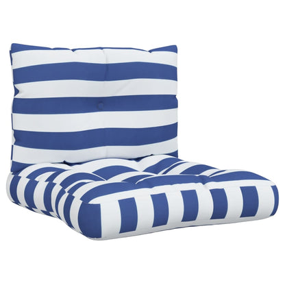 Cuscini per Pallet 2 pz Strisce Blu e Bianche Tessuto Oxford | homemem39