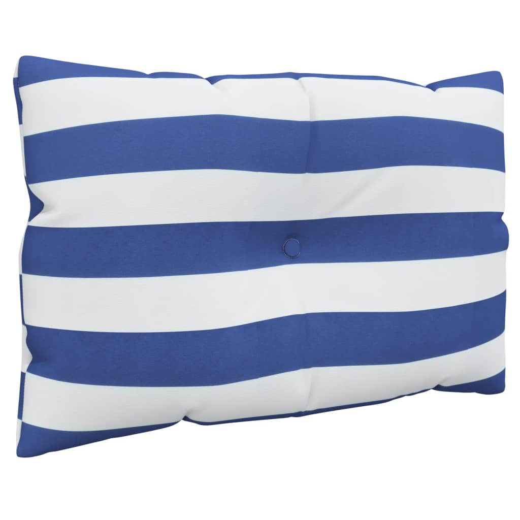 Cuscini per Pallet 2 pz Strisce Blu e Bianche Tessuto Oxford | homemem39