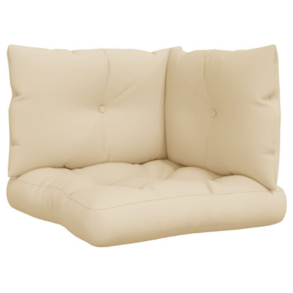 Cuscini per Pallet 3 pz Beige in Tessuto