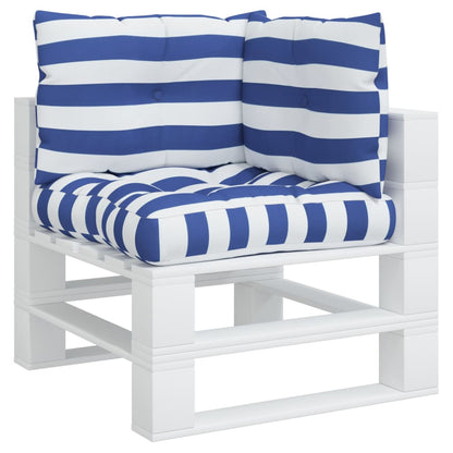 Cuscini per Pallet 3 pz Strisce Blu e Bianche Tessuto Oxford | homemem39