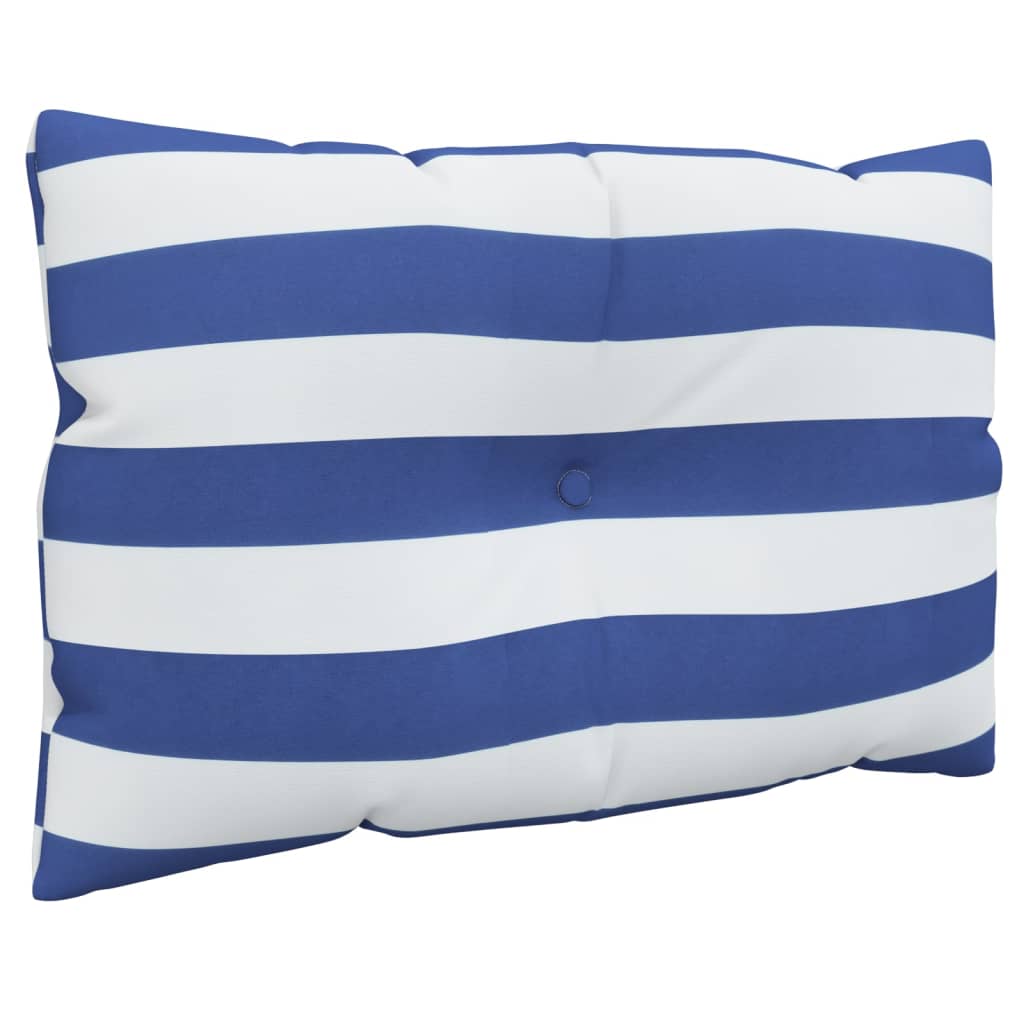 Cuscini per Pallet 3 pz Strisce Blu e Bianche Tessuto Oxford | homemem39