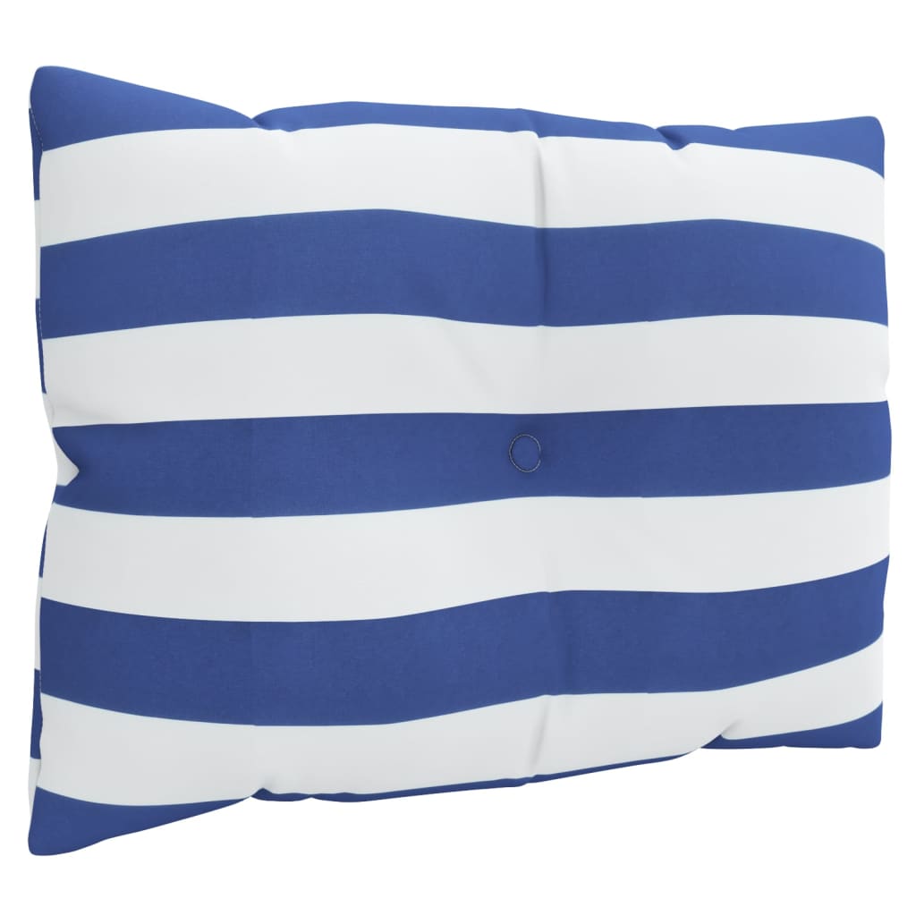 Cuscini per Pallet 3 pz Strisce Blu e Bianche Tessuto Oxford | homemem39