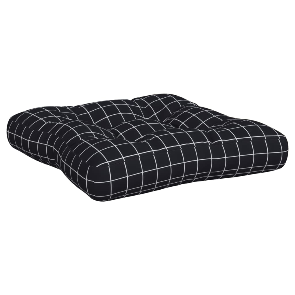 Cuscini per Pallet 3 pz Motivo a Quadri Nero in Tessuto Oxford | homemem39