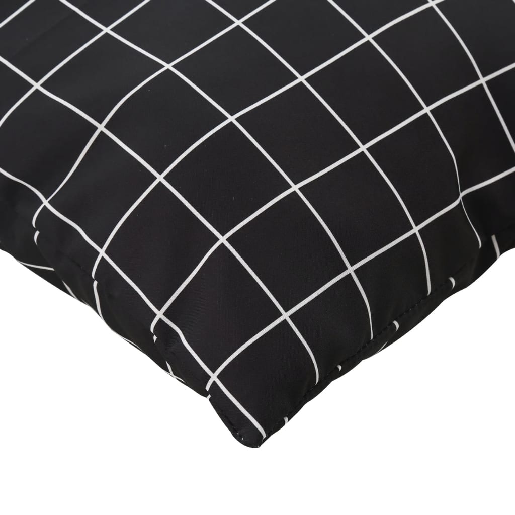 Cuscini per Pallet 3 pz Motivo a Quadri Nero in Tessuto Oxford | homemem39