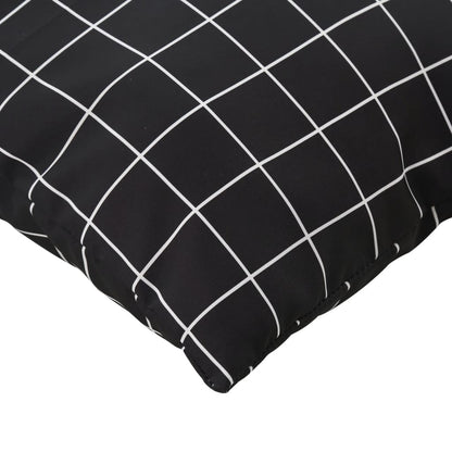 Cuscini per Pallet 3 pz Motivo a Quadri Nero in Tessuto Oxford | homemem39