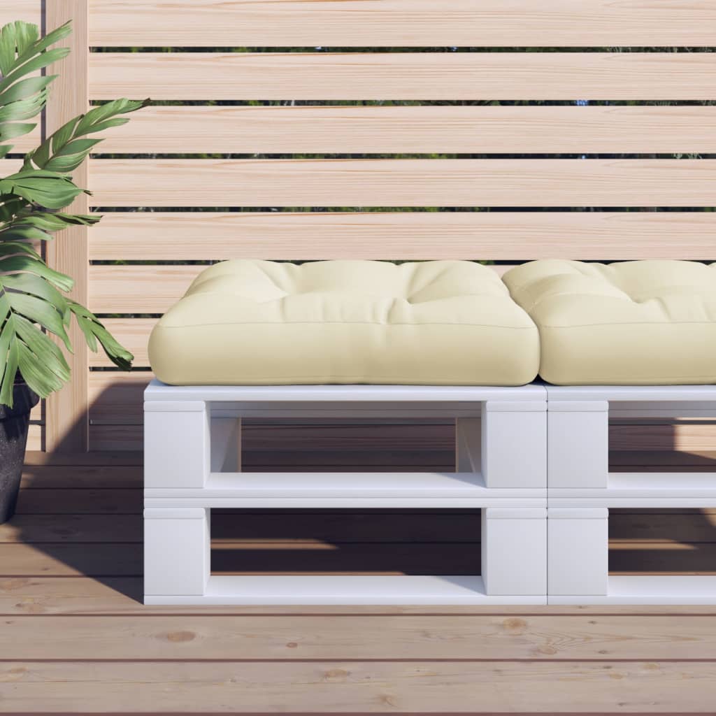 Cuscino per Pallet Crema 60x61,5x10 cm in Tessuto | homemem39