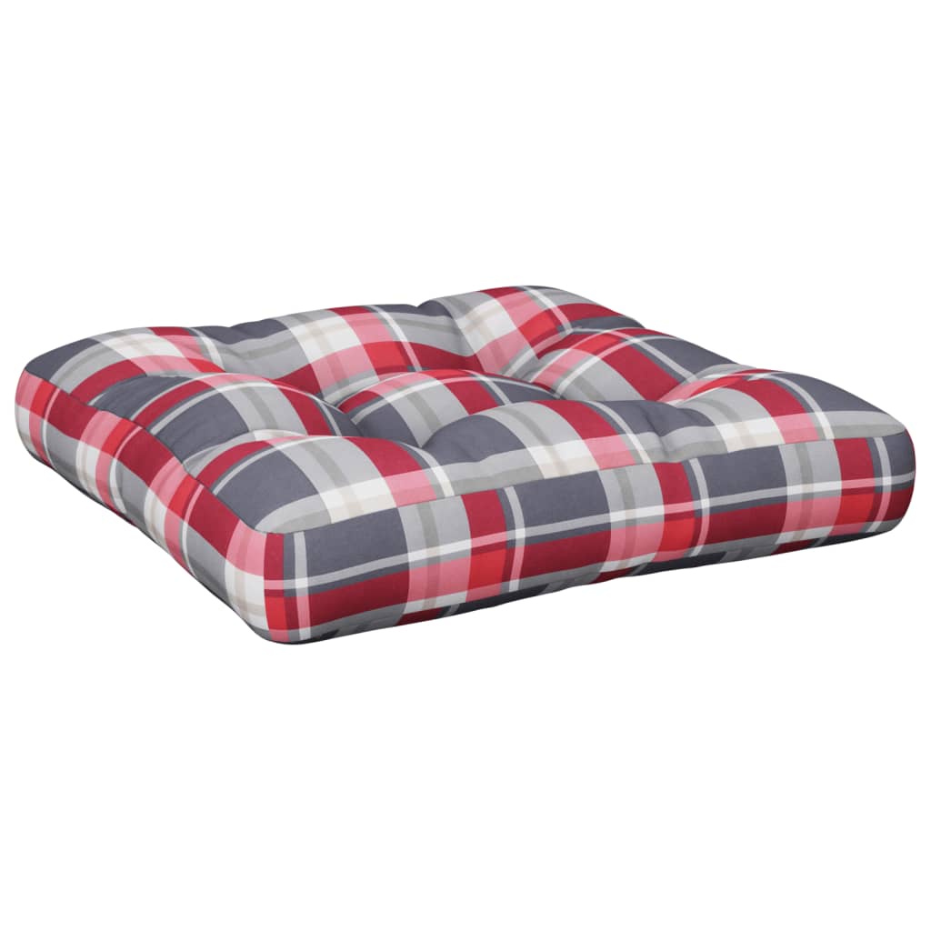 Cuscino per Pallet Rosso a Quadri in Tessuto | homemem39