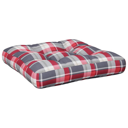 Cuscino per Pallet Rosso a Quadri in Tessuto | homemem39