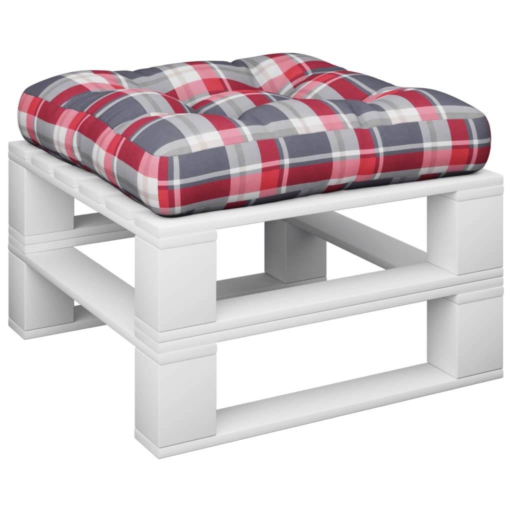 Cuscino per Pallet Rosso a Quadri in Tessuto | homemem39