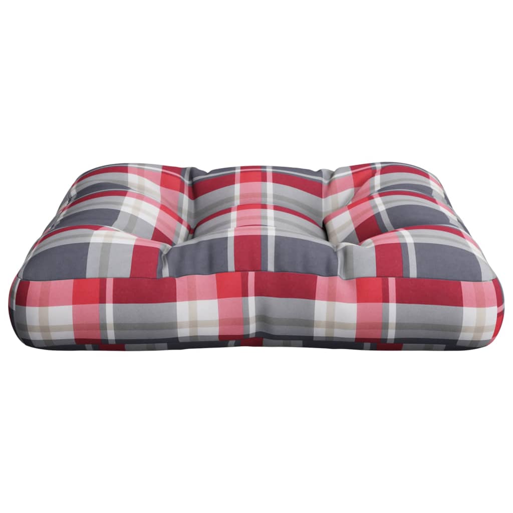 Cuscino per Pallet Rosso a Quadri in Tessuto | homemem39