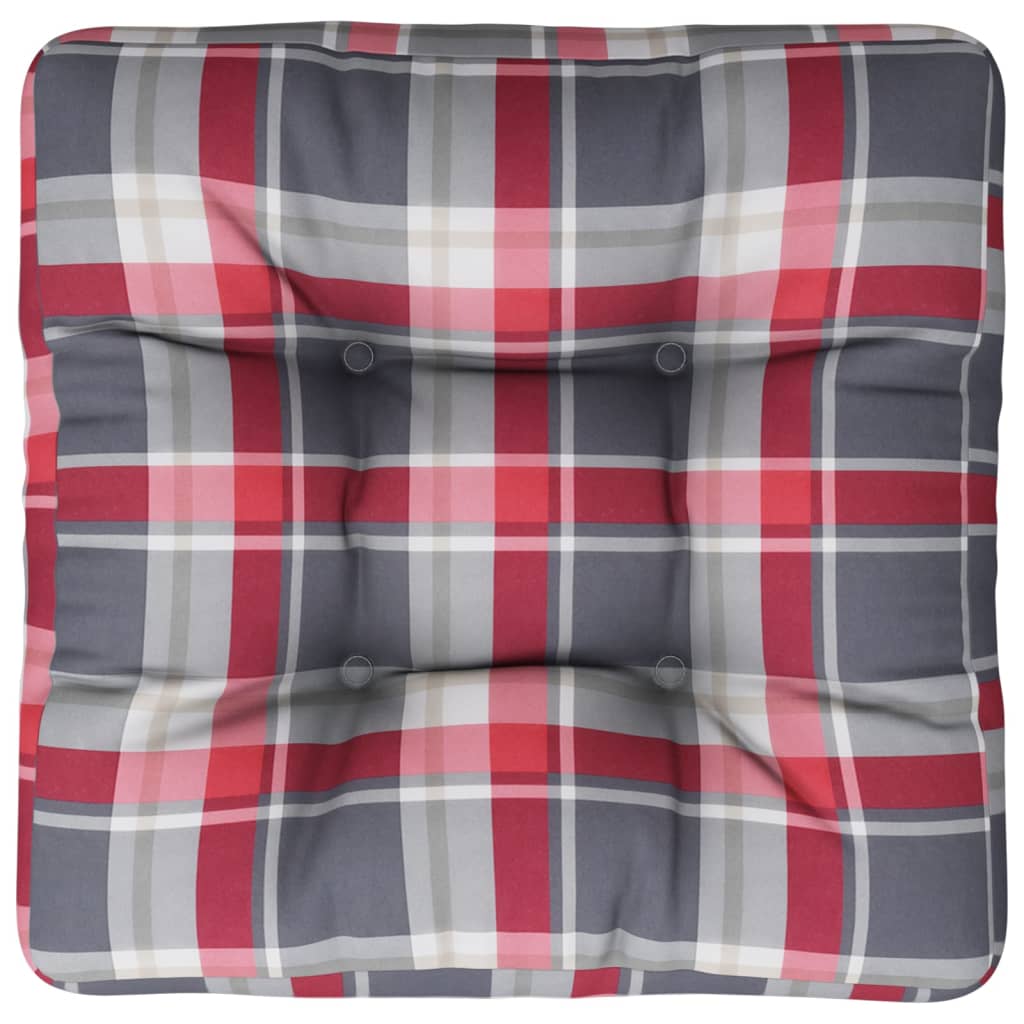 Cuscino per Pallet Rosso a Quadri in Tessuto | homemem39