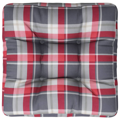Cuscino per Pallet Rosso a Quadri in Tessuto | homemem39