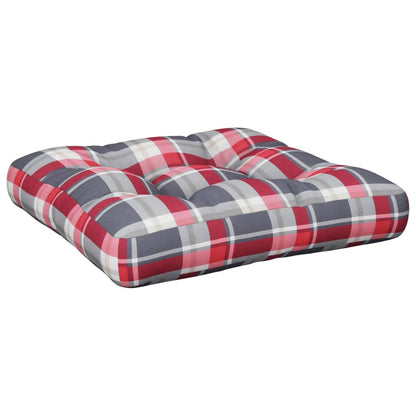 Cuscino per Pallet a Quadri Rosso 58x58x10 cm in Tessuto | homemem39