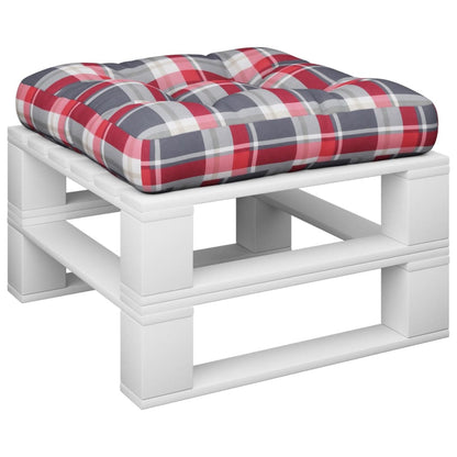 Cuscino per Pallet a Quadri Rosso 58x58x10 cm in Tessuto | homemem39