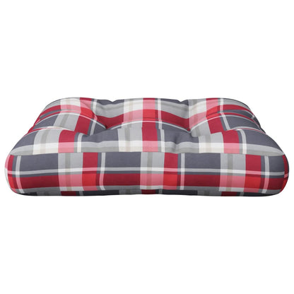 Cuscino per Pallet a Quadri Rosso 58x58x10 cm in Tessuto | homemem39