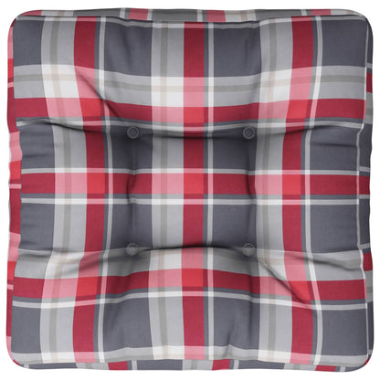 Cuscino per Pallet a Quadri Rosso 58x58x10 cm in Tessuto | homemem39