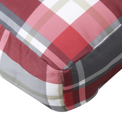 Cuscino per Pallet a Quadri Rosso 58x58x10 cm in Tessuto | homemem39